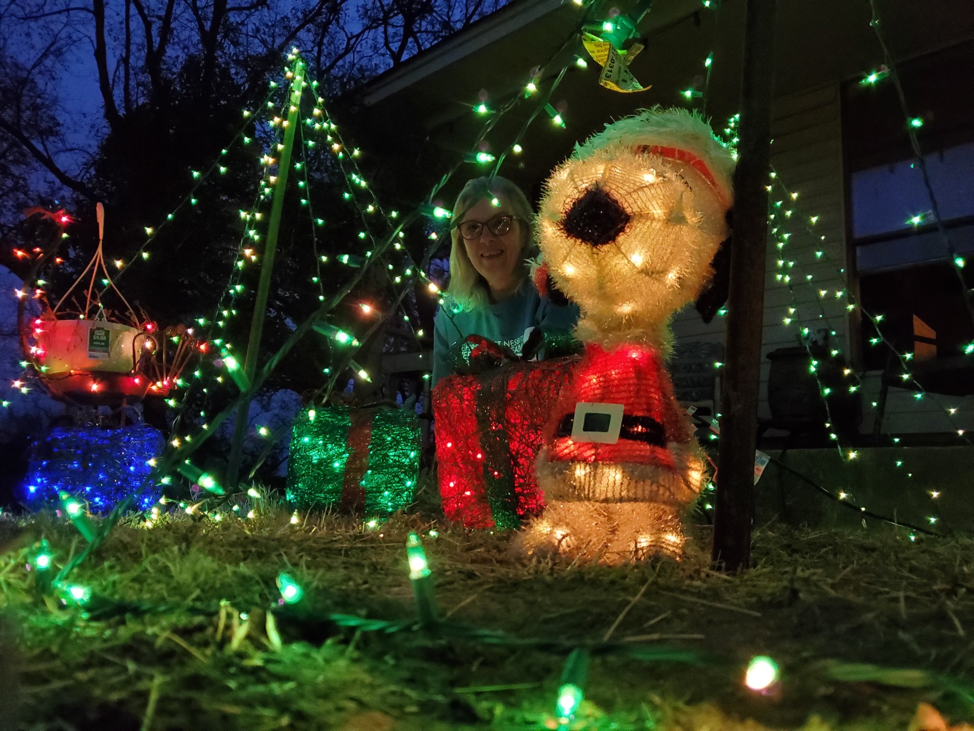 Christmas decorations featuring Snoopy